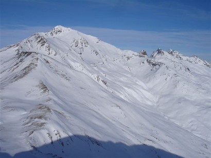 Il Piz Muttler 3294 m dal Piz d'Arina 2828 m.