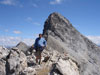 Giuseppe sul Piz Alvra 3117 m, sullo sfondo il  Piz Üertsch 3267 m.