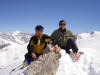 Giò a dx e Roberto a sx, in vetta alla Cima Calotta 3211 m.