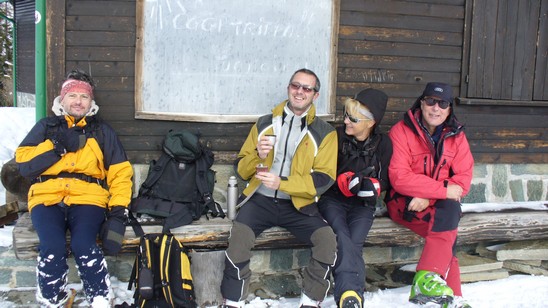 Foto di gruppo al Bar Bianco (oggi trippa illusorio).