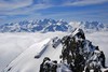 Dalla cima del Piz Saluver 3161 m il gruppo del Bernina.