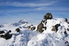 L'ometto in cima al Piz Saluver 3161 m con il Piz Güglia 3380 m.